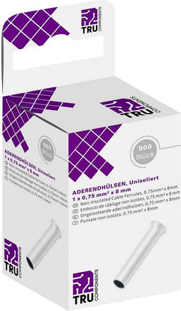 TRU COMPONENTS T1904C083 Adereindhulzen 0.75 mm² Ongeïsoleerd Zilver 500 stuk(s)