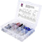 TRU COMPONENTS T1904C087 Assortiment adereindhulzen 4 mm² Deels geïsoleerd Grijs, Rood, Zwart, Blauw 300 onderdelen