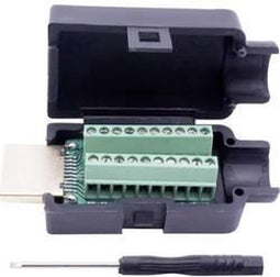 TRU COMPONENTS T1904C104 HDMI-connector Stekker, inbouw verticaal Aantal polen: 20 Zwart 1 stuk(s)