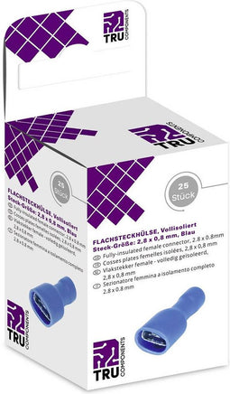 TRU COMPONENTS T1904C114 Assortiment hulzen voor platte stekkers Insteekbreedte: 2.80 mm Insteekdikte: 0.80 mm 180 ° Vo