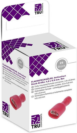 TRU COMPONENTS T1904C115 Assortiment hulzen voor platte stekkers Insteekbreedte: 4.80 mm Insteekdikte: 0.80 mm 180 ° Vo
