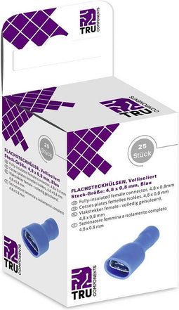 TRU COMPONENTS T1904C116 Assortiment hulzen voor platte stekkers Insteekbreedte: 4.80 mm Insteekdikte: 0.80 mm 180 ° Vo