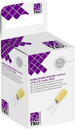 TRU COMPONENTS T1904C122 Vorkkabelschoen 4 mm² 6 mm² Gat diameter=5.30 mm Deels geïsoleerd Geel 15 stuk(s)