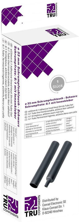 TRU COMPONENTS T1904CA048 Krimpkous met lijm Zwart 33 mm 5.50 mm Krimpverhouding:6:1 1 stuk(s)