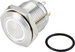 TRU COMPONENTS TC-10090924 GQ16F-10E/J/W/24V/S Vandalismebestendige drukschakelaar 48 V/DC 2 A 1x uit/(aan) Moment Wit