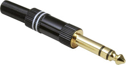 TRU COMPONENTS TC-2502111 Jackplug 6.35 mm Stekker, recht Aantal polen: 3 Stereo Zwart, Wit 1 stuk(s)