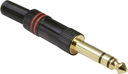 TRU COMPONENTS TC-2502112 Jackplug 6.35 mm Stekker, recht Aantal polen: 3 Stereo Zwart, Rood 1 stuk(s)