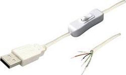 TRU COMPONENTS TC-2509039 USB-kabel met schakelaar Stekker, recht 1 stuk(s)