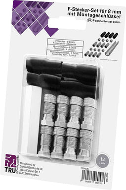 TRU COMPONENTS TC-6936312 F-stekkerset Quad Kabeldiameter: 6 mm