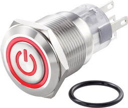 TRU COMPONENTS TC-7494524 TC-LAS1-AGQ-11ZET/R/12V/S Vandalismebestendige drukschakelaar 250 V/AC 3 A 1x uit/aan Continu