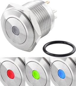 TRU COMPONENTS TC-7494608 TC-GQ16F-10D/42RGB/ Vandalismebestendige drukschakelaar 48 V/DC 2 A 1x uit/(aan) Moment Rood,