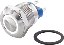 TRU COMPONENTS TC-7494664 TC-GQ12-AF-10E/J/W/12V/S Vandalismebestendige drukschakelaar 48 V/DC 2 A 1x uit/(aan) Moment