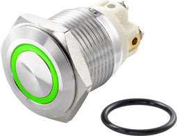 TRU COMPONENTS TC-7494692 TC-GQ16F-10E/L/G/12V/S Vandalismebestendige drukschakelaar 48 V/DC 2 A 1x uit/(aan) Moment Gr