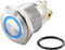 TRU COMPONENTS TC-7494696 TC-GQ16F-10E/L/B/12V/S Vandalismebestendige drukschakelaar 48 V/DC 2 A 1x uit/(aan) Moment Bl