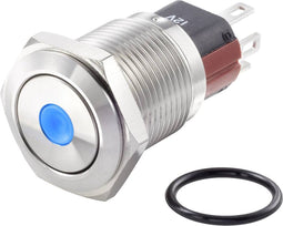 TRU COMPONENTS TC-7494768 TC-GQ16-KF-11D/J/B/12V/S Vandalismebestendige drukschakelaar 48 V/DC 2 A 1x uit/(aan) Moment