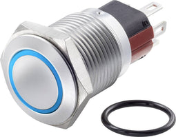 TRU COMPONENTS TC-7494808 TC-GQ16-KF-11E/J/B/12V/C Vandalismebestendige drukschakelaar 48 V/DC 2 A 1x uit/(aan) Moment