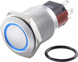 TRU COMPONENTS TC-7495024 TC-GQ16-KH-11ZE/J/B/12V/C Vandalismebestendige drukschakelaar 48 V/DC 2 A 1x uit/aan Continu