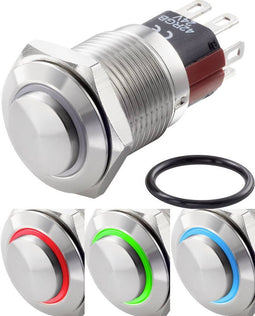 TRU COMPONENTS TC-7495048 TC-GQ16-KH-11E/J/41RGB/12V/S Vandalismebestendige drukschakelaar 48 V/DC 2 A 1x uit/(aan) Mom