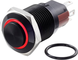 TRU COMPONENTS TC-7495072 TC-GQ16-KH-11E/J/R/12V/A Vandalismebestendige drukschakelaar 48 V/DC 2 A 1x uit/(aan) Moment