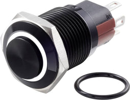 TRU COMPONENTS TC-7495084 TC-GQ16-KH-11E/J/W/12V/A Vandalismebestendige drukschakelaar 48 V/DC 2 A 1x uit/(aan) Moment