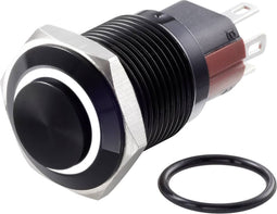 TRU COMPONENTS TC-7495104 TC-GQ16-KH-11ZE/J/W/12V/A Vandalismebestendige drukschakelaar 48 V/DC 2 A 1x uit/aan Continu