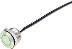 TRU COMPONENTS TC-9219104 Druktoets 24 V/DC 50 mA 1x uit/(aan) Moment Groen IP40 1 stuk(s)