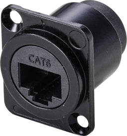 TRU COMPONENTS TC-9554644 RJ45 doorgangsinbouwbus D-vorm Cat. 6 Bus, recht Aantal polen (sensoren) 8P8C Zwart 1 stuk(s)