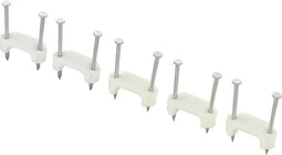 TRU COMPONENTS TC-DNF17203 Spijkerclip 1593094 Bundel-Ø (bereik) 17.70 mm (max) Tweegats Wit 100 stuk(s)