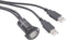 TRU COMPONENTS USB-06-BK Dubbele USB-inbouwbus 2.0 Bus, inbouw, Adapter 2x USB-bus type A naar 2x USB-stekker type A me