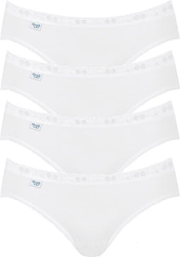 sloggi Basic+ - Dames Mini slip - Extra zachte naden - Wit (4-pack)