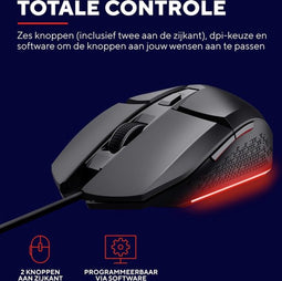 Trust GXT 109 Felox - Bedrade Gaming Muis - 6400 DPI - Verlichting - Zwart