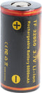 Trustfire 32650 6000 mAh 3,7 V beschermde Li-ionbatterij met afmetingen 69,6 x 32,85 mm