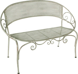 Mica Decorations Bankje Provence - 124x61.5x87.5 cm - Ijzer - Licht Groen