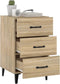 vidaXL - Nachtkastje - 40x40x66 - cm - bewerkt - hout - sonoma - eikenkleurig