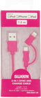 Sweex 2-in-1 Data en Oplaadkabel - USB 2.0 / Micro-USB + Lightning - 100cm - Roze