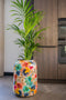 TS Collection - Bloempot hoog Sparkle spring - 21x24 - Metaal & Epoxy - Exclusieve woonitems voor binnen - Handgemaakt - Unieke print - Designed by Lammie