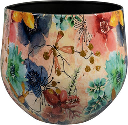 TS Collection - Bloempot Sparkle spring - 24x21 - Metaal & Epoxy - Exclusieve woonitems voor binnen - Handgemaakt - Unieke print - Designed by Lammie