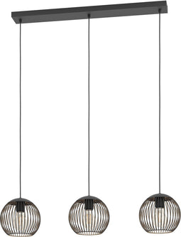 EGLO Almanzora - Hanglamp - E27 - 90 cm - Zwart/Koper