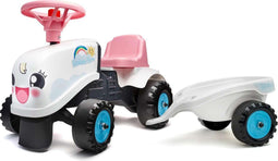 Falk Baby Rainbow Farm Ride-On - Meisjes - Wit Roze - Tractor