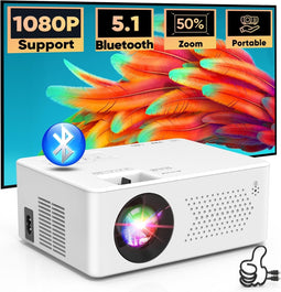 AK-80 Mini Beamer - 1080P Full HD, 6500 Lumen, Wit, Inclusief Projector Tas