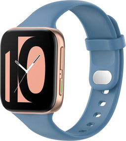 iMoshion Bandje Geschikt voor Oppo Watch 46 mm - iMoshion Siliconen band zilver knoopje - Blauw