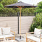 vidaXL - Donkergrijze - Tuinparasol - 217x230 - cm - van - Bamboe