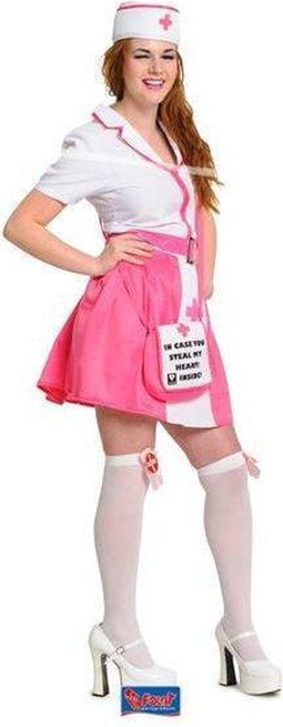 Folat - Sexy Verpleegster Pakje - 4-delig - Roze (L-XL)