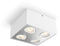Philips Box opbouwspot - 4-lichts - WarmGlow dimbaar licht - wit