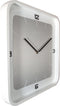 NeXtime - Stille Wandklok - 40 x 40 x 4 cm - Hout- Wit - 'Square Wall'