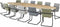 Vergadertafel Victory ellips 420x120 cm op 3 poten frame Aluminium (RAL9006) blad Ahorn