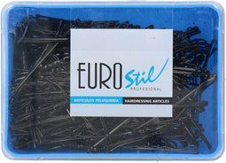 Hair accessories Eurostil Clips Black (300 pcs)