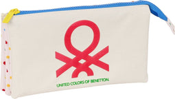 Pennenetui met 3 vakken Benetton Topitos Wit (22 x 12 x 3 cm)