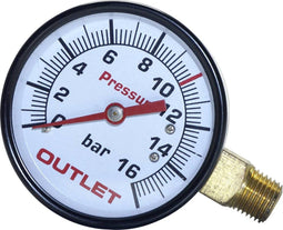 Aerotec Manometer 9052069 Aansluiting (manometer): Achterkant Schroefdraad (buiten) 1/4 1 stuk(s)