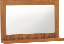vidaXL - Wandspiegel - met - schap - 60x12x40 - cm - massief - teakhout